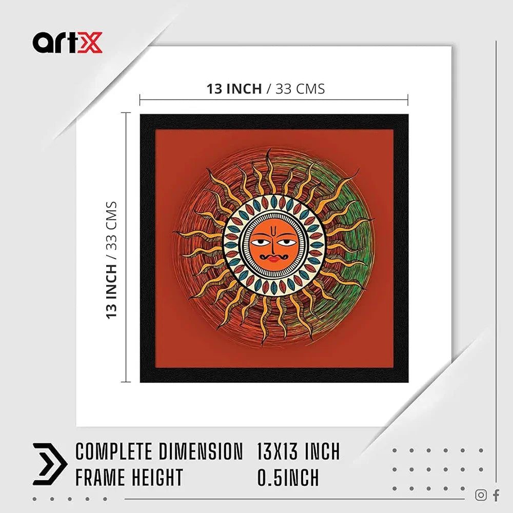 ArtX Paper Sun Madhubani Art Painting Sun Painting