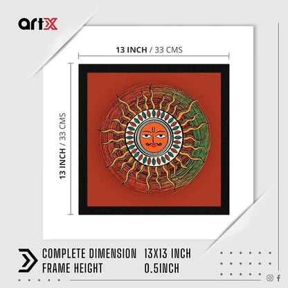 ArtX Paper Sun Madhubani Art Painting Sun Painting