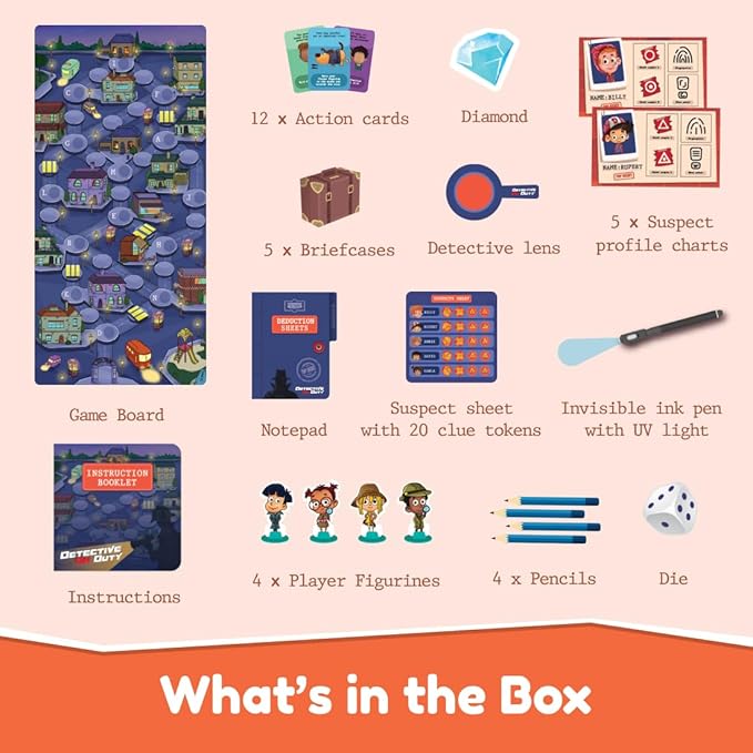 Bloomingo Board Game - Detective on Duty | Thrilling Detective Adventure for Kids & Adults