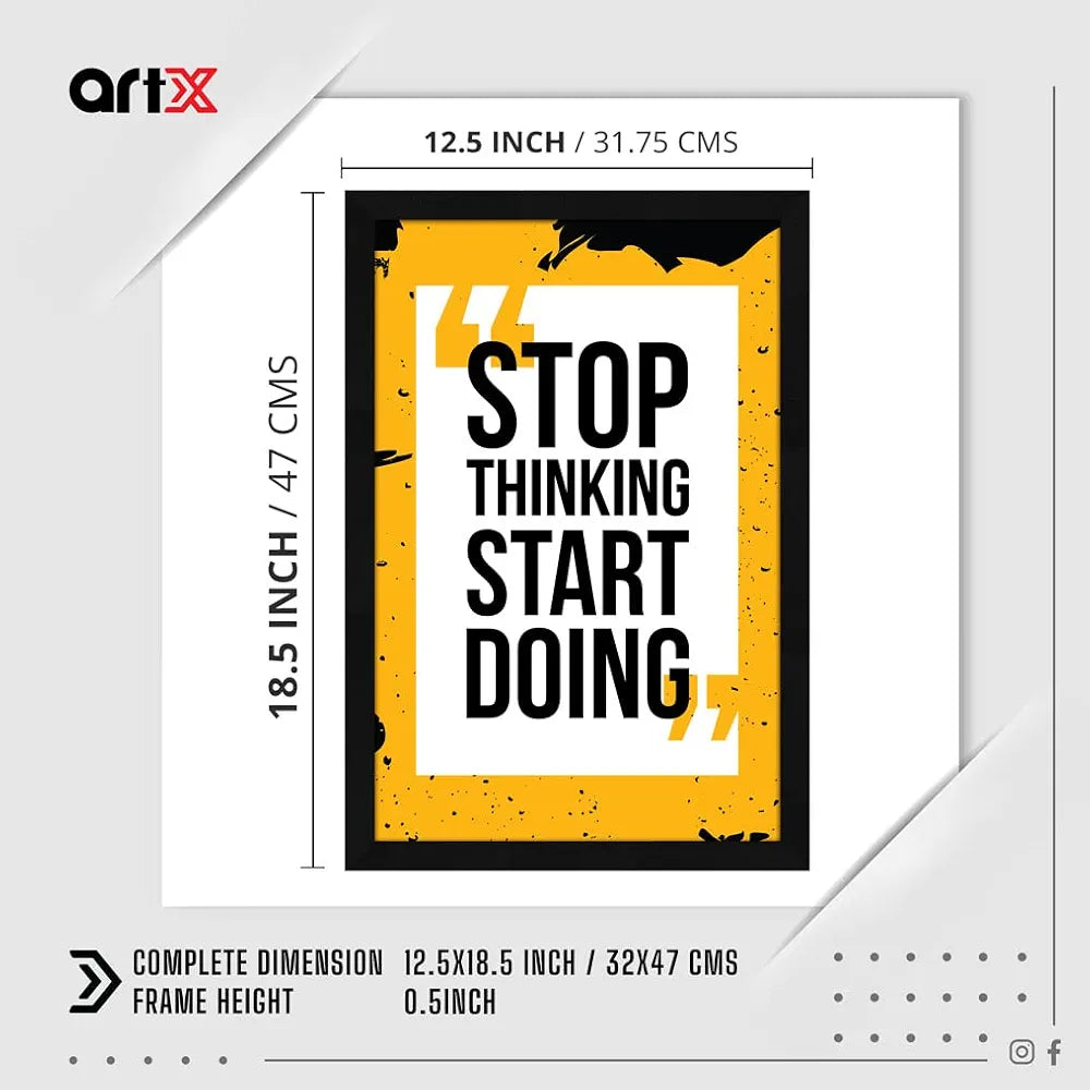 ArtX Paper Motivational Quote Stop Thinking Start Doing Wall Frame Art Painting