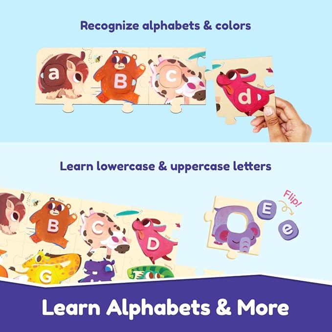 Bloomingo Learning Kit | Abc With Animals - Learn the Alphabets | Fun Bingo Cards and Animal Puzzles