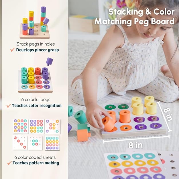 Curious Cub Montessori Learning Wooden Toys Box 9 | Brain Development Problem/puzzle Solving | Hand-eye Coordination