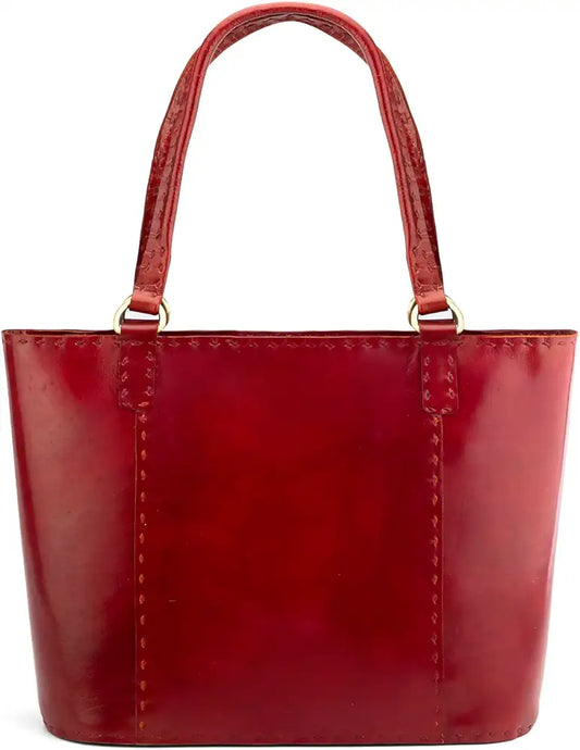 Goatter Genuine Leather Handmade Women's Handbag For Office And College,Red