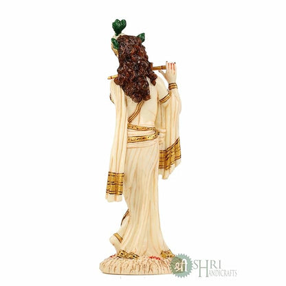 Indicast Resin 10" Inch Lord Krishna Fine Painting Hindu God Laddu Gopal Figurine for Home Office