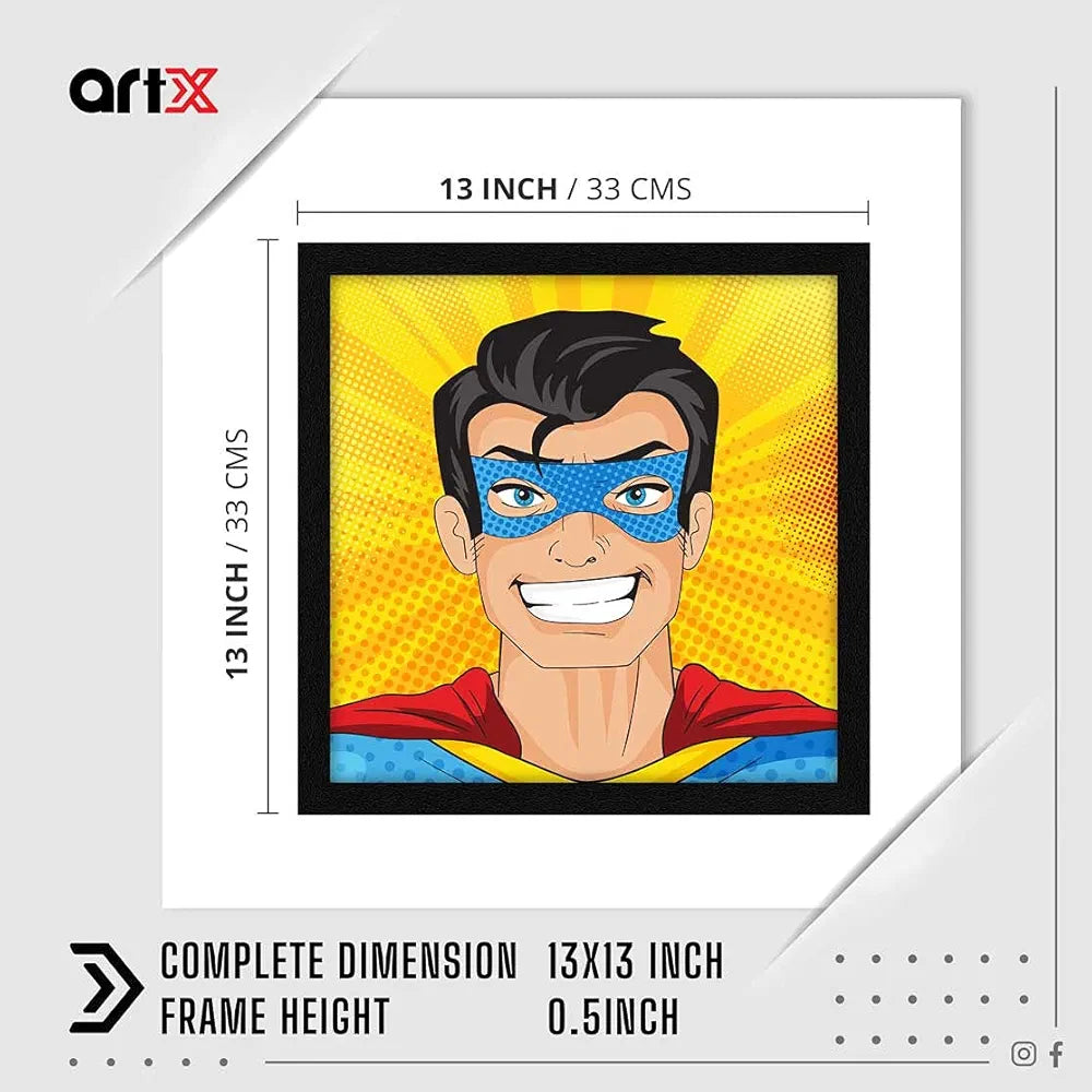 ArtX Paper Super Boy Pop Art Wall Art Painting Multicolor Abstract