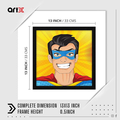 ArtX Paper Super Boy Pop Art Wall Art Painting Multicolor Abstract