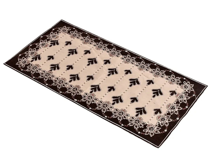 Kuber Industries Rectangular Floral Print Cotton Table Runner for Dining and Center Table Set of 2 Brown