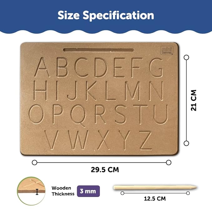 Mini Leaves Alphabet Tracing Board Wooden Board Montessori | Tracing Letters for Kids Toddler Writing Tools for Beginners