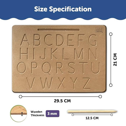 Mini Leaves Alphabet Tracing Board Wooden Board Montessori | Tracing Letters for Kids Toddler Writing Tools for Beginners