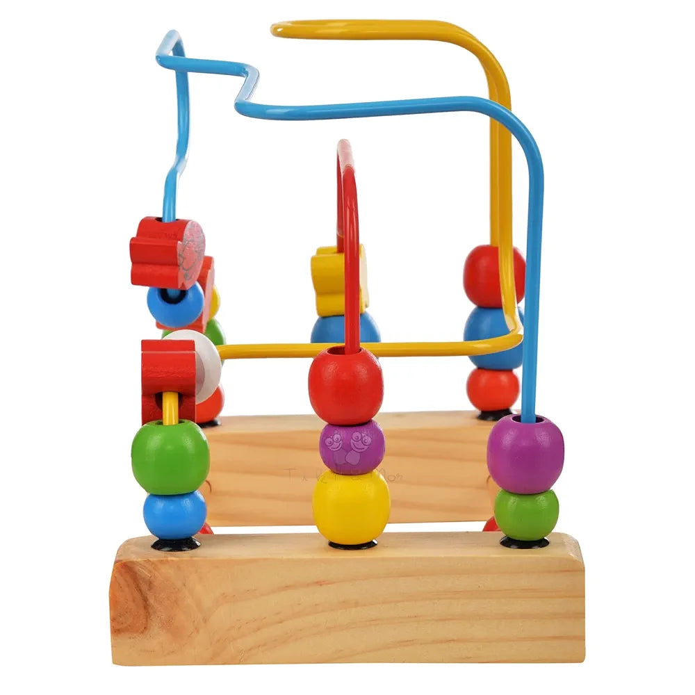 Trinkets & More - Wooden Beads Maze  Puzzle Game Roller Coaster Toddler Large Abacus Learning Activity Centre Kids Educational Toys 12 Months+