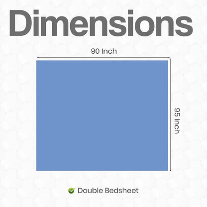 Fresh From Loom 144 TC Plain King Size Microfiber Bed Sheet Set Printed with 2 Pillow Covers Skyblue Plain