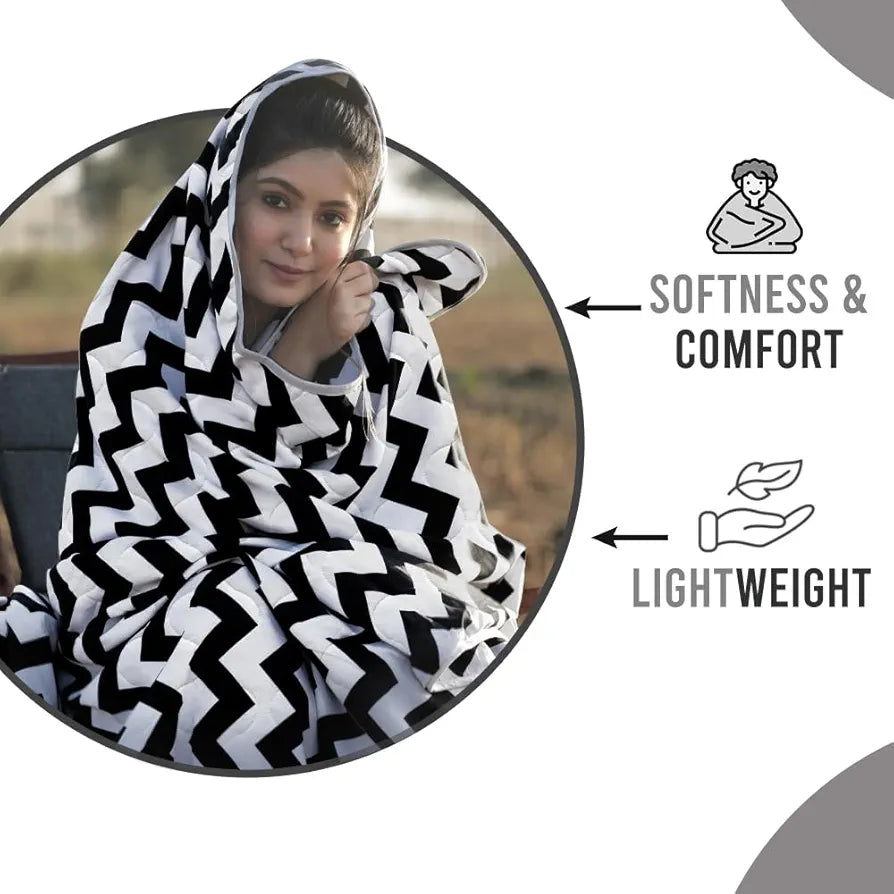 Divine Casa 120 GSM Microfiber Single Bed Comforter Soft & Lightweight Reversible AC Blanket Colour Anthracite