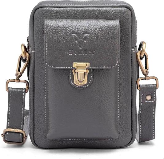 Goatter Genuine Leather Unisex Sling Cross-BodyBag Messenger Bag