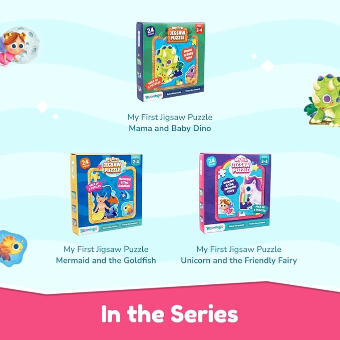 Bloomingo Puzzle Kit for Kids | My First Jigsaw Puzzle | Unicorn & the Friendly Fairy | 20+ Jigsaw Pieces