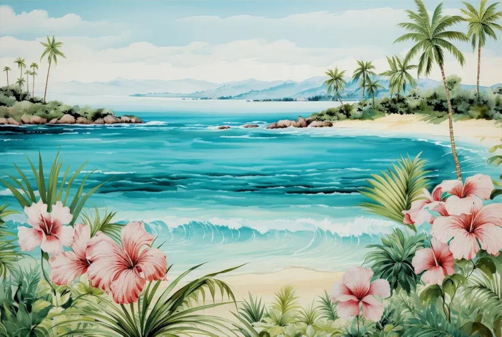 TULIP N TURTLE "Hibiscus Bay DIY Acrylic Paint by Number Kit for Adults Beginner Canvas Painting by Number Acrylic Painting. Wall Decoration DIY Painting Kit for Adults