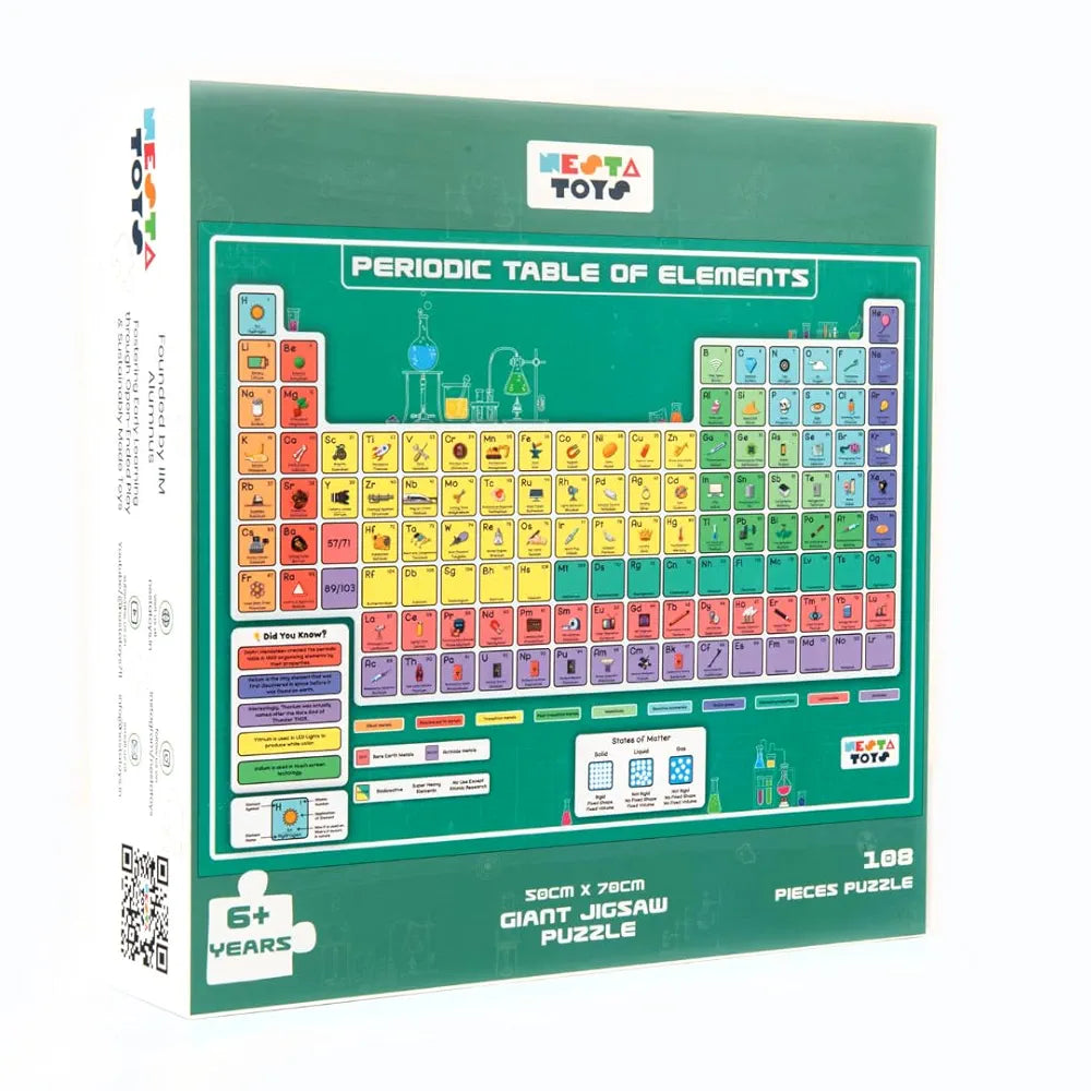 NESTA TOYS - Floor Puzzle & Game, Periodic Table of Elements Jigsaw Puzzle, Educational Toy, Gifts for Boys & Girls Ages 6 to 14 | 108 pcs, 70 x 50 cm