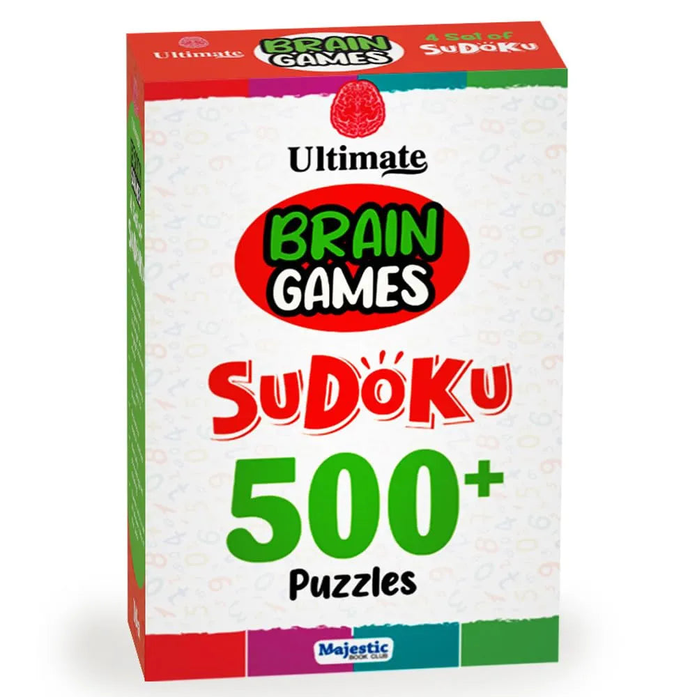 500+ Sudoku Puzzle Book Set for Kids Ages 4+ | 4-Book Pack with Solutions | Fun Brain Games for Logic & Problem-Solving by Majestic Book Club