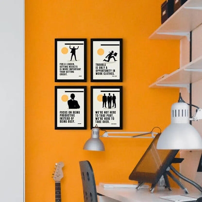 ArtX Paper Marketing Business Sales Motivational Quotes Wall Frames AXF00183-MOT Set of 4