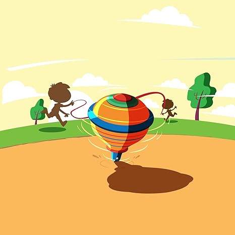 Funskool Games Spinning Top Spin and Win Traditional Outdoor Games of India 2 Traditional Wooden Spinning top
