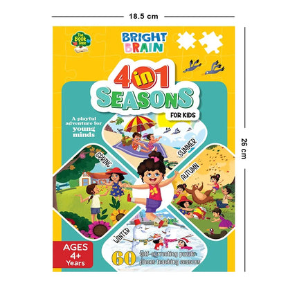The Book Tree Bright Brain 4 in 1 Indian Seasons Jigsaw Puzzle for Kids, 60 Piece Puzzles | Educational Toy for Ages 3 and Above, Gift Box by Majestic Book Club