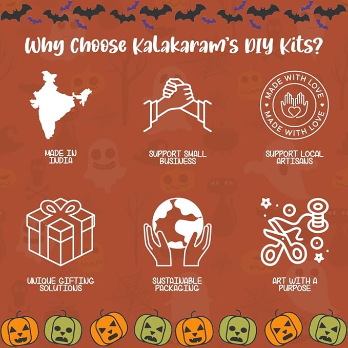 Kalakaram Diy Spookyville Chills Craft Box, Mysterious Trove of 6 Craft Activities | Diy Craft Kit for Kids | Activity Kit for Kids