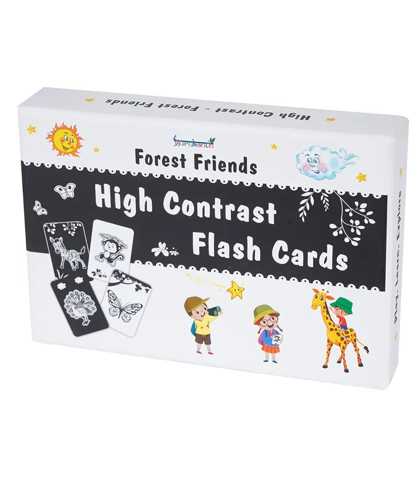 Gurukanth® Premium High Contrast Flash Cards for New Born Baby - Black & White | 60 Objects | Infant Babies Flash Cards for 0 3 6 12 18 36 Months
