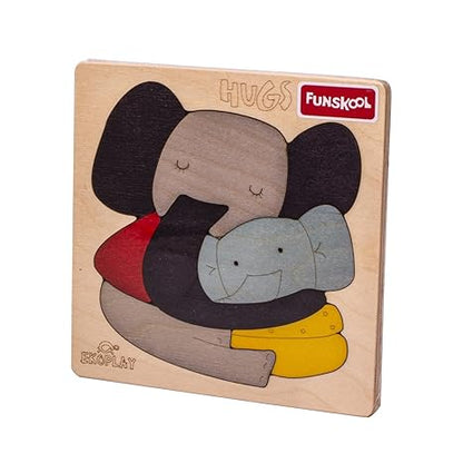 Funskool Ekoplay Hugs Elephant Wooden Puzzle Baby