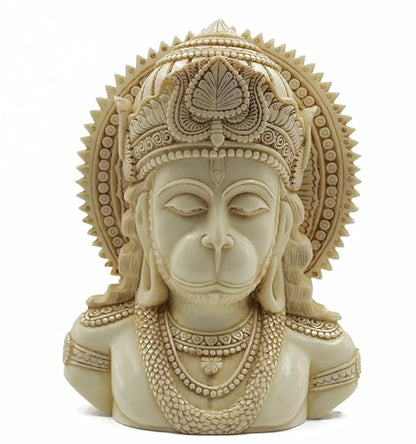 Indicast Resin 8" Inch Lord Hanumanji Head Antique Fine Bajrangbali Idol Gift Article Decorative Showpiece Handcrafted Balaji Murti