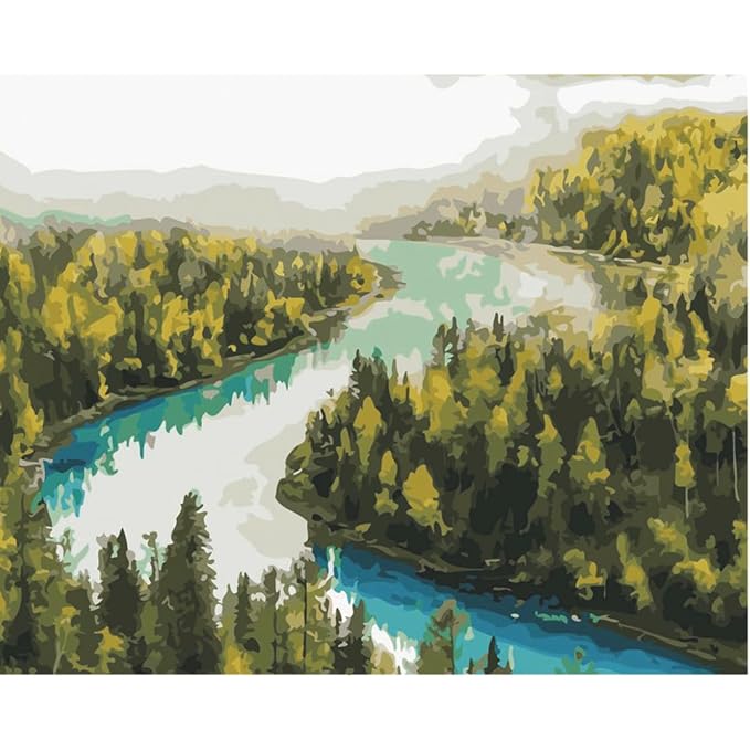Craftmate Diy Paint By Numbers Rolled Canvas Art And Craft Kit For Adults And Kids Mountains 20 Inch X 16 Inch
