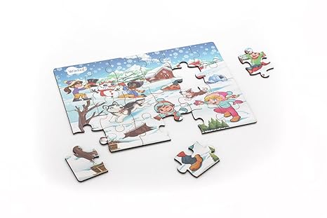 Zudo Toys The Jigsaw Puzzle Factory Four Seasons Puzzle Game 4-in-1 Pack for Adults and Kids