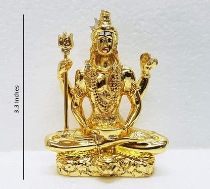 Gold Art India Silver Plated Lord Shiva Idol Bhole Baba Bholenath Hindu God Statue for Pooja