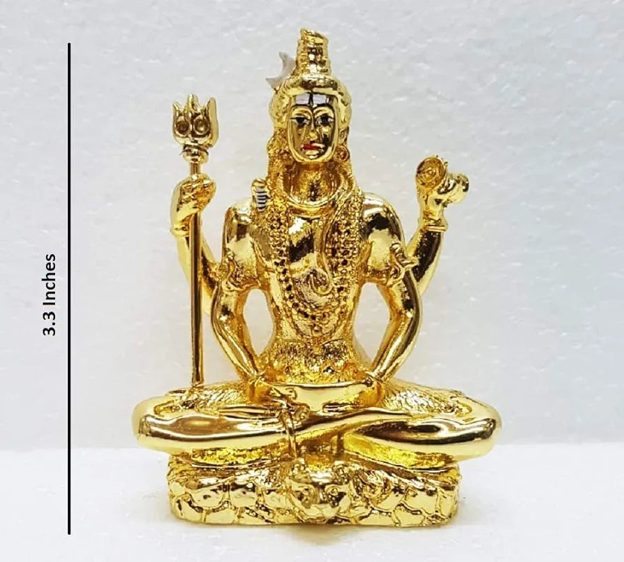 Gold Art India Gold Plated Lord Shiva Idol Gold