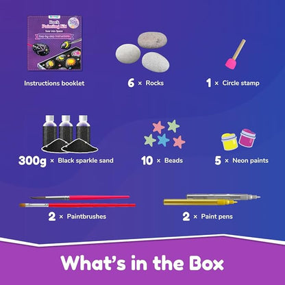 Bloomingo Art & Craft Kit - Rock Painting Kit Soar Into Space | Fun Diy Rock Painting Kit for Kids