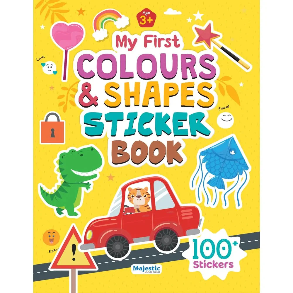 My First Colours & Shapes Sticker Book for Kids Ages 3+ | Fun Learning with 16 Pages + 4 Sticker Sheets | 2-in-1 Sticker Book | Fun Preschool Activity Book by Majestic Book Club