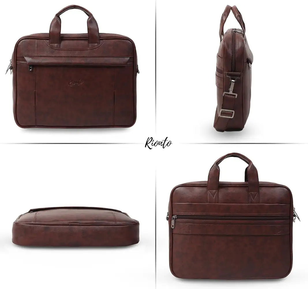 RIONTO Messenger Bag - Laptop Bag for Men, PU Leather Office Bag for Men | Supports Laptop Upto 15.6 inches