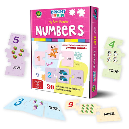 The Book Tree Bright Brain Numbers 30 Piece Jigsaw Puzzle for Preschoolers, Educational Toy for Learning 123, Gifts for Kids Ages 3 to 6 by Majestic Book Club