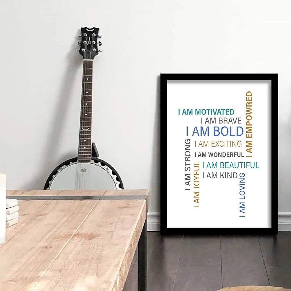Kotart I am Bold Quote Wall Poster for Home Wall Decor Typographic Design Framed Posters