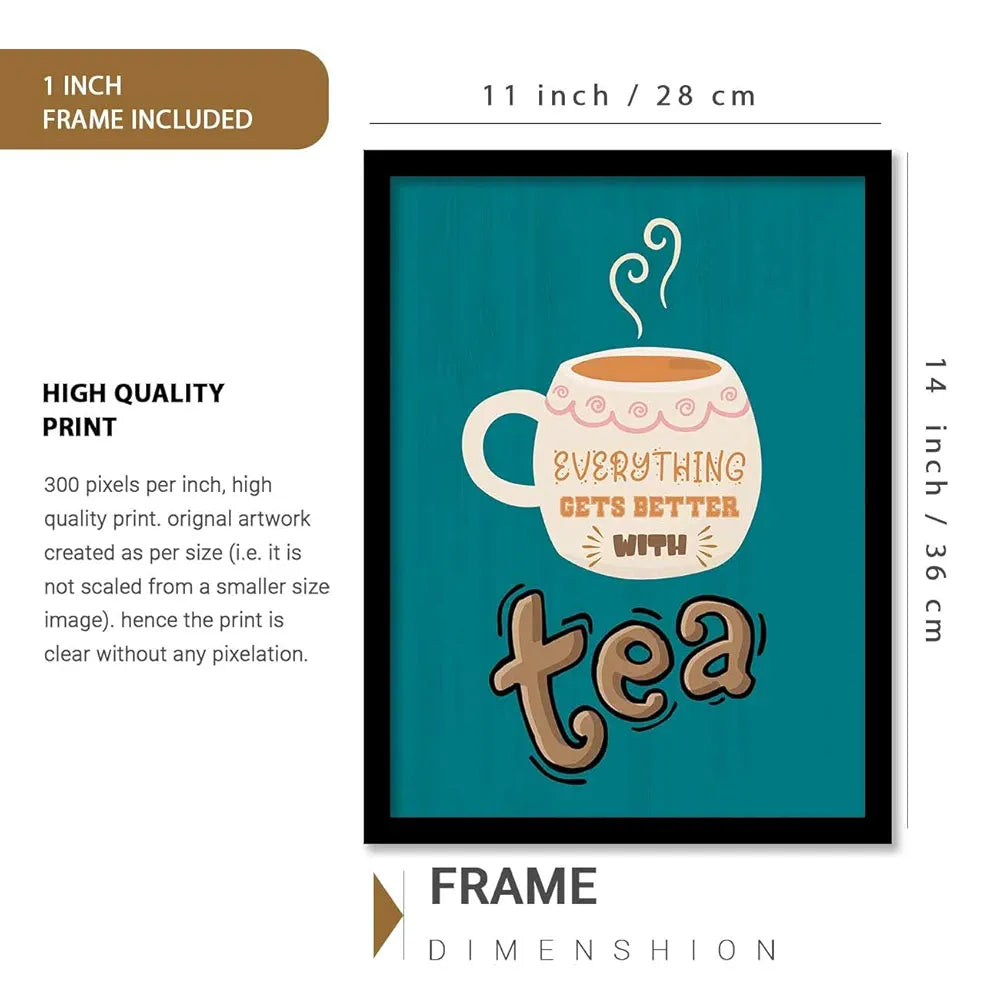 Kotart Quotes Frames for Kitchen and Restaurant Wall Decoration design-9 Tea D
