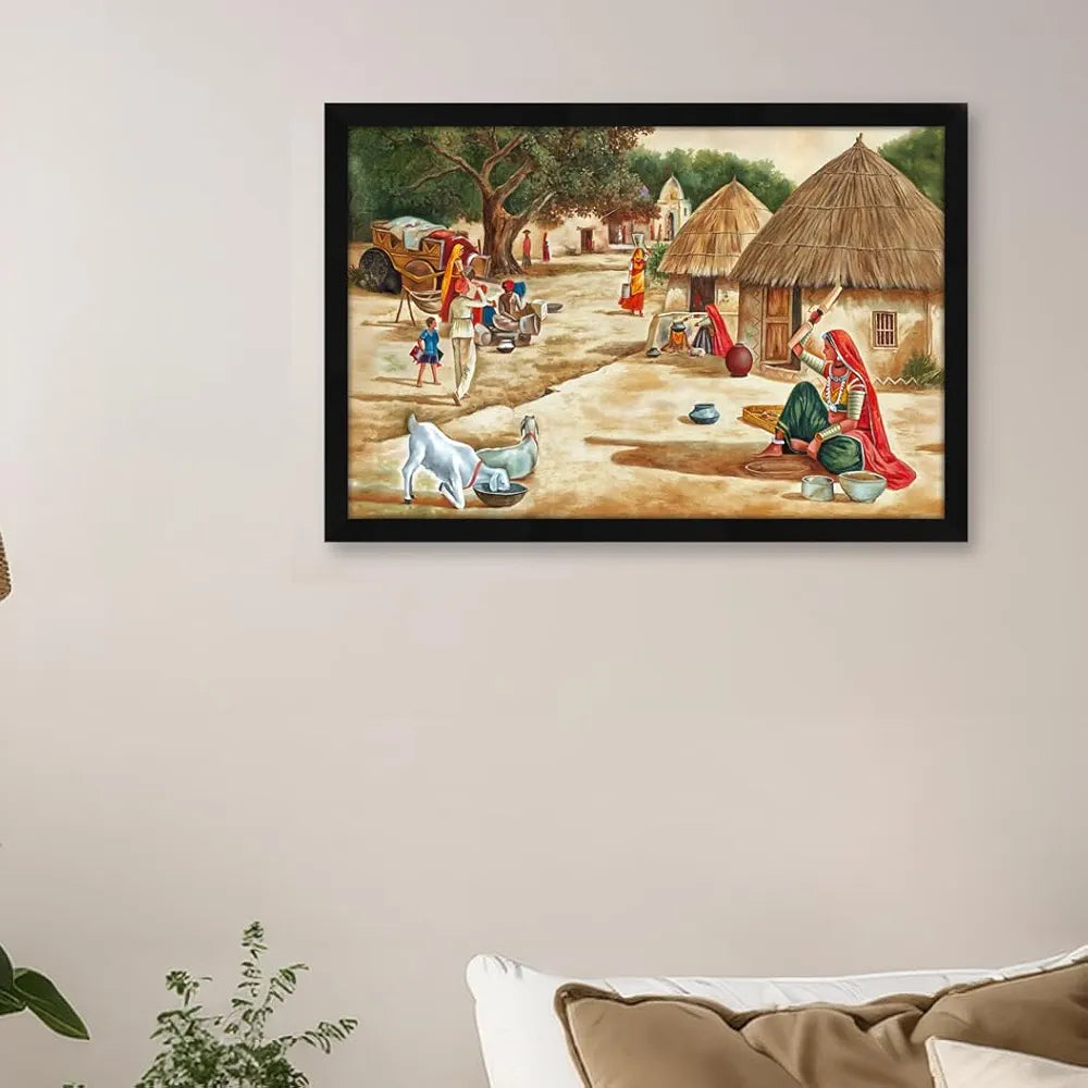 ArtX Paper Village Scene AXI000203-VIL Nature Wall Art Painting