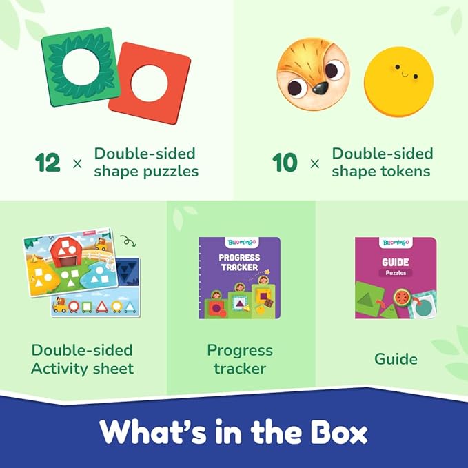 Bloomingo Learning Kit | Shapes and Colours on My Farm | Activity Sheet & Progress Tracker