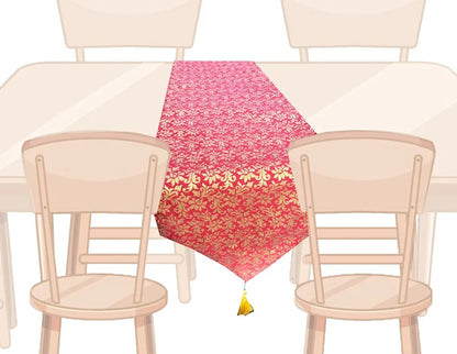 Pink Parrot-designer Durable Dopian Silk Table Runner Colour Multicolour