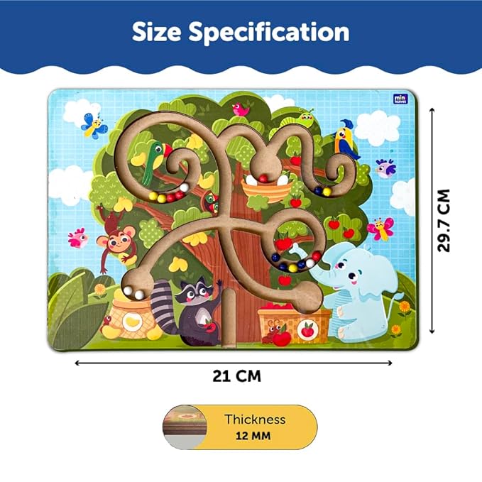 Mini Leaves Tree Maze Wooden Magnetic Game for 2+ Years | Preschool Education Toys