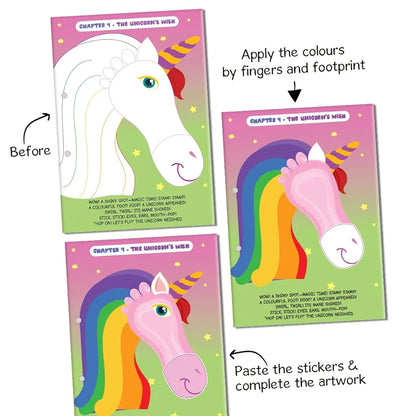 GiniMini Tiny Prints and The Magical Journey Art & Craft Kit for Kids 3–5 | 10 Story-Based Activities, Fingerprint Painting, Stickers, DIY Scrapbook | Creative Gift for Preschoolers