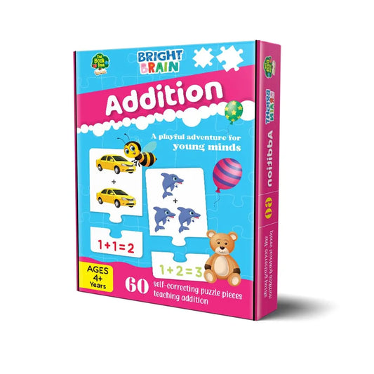 The Book Tree Bright Brain Addition Puzzle – Learn Basic Math with 60 Pieces Puzzle – Fun & Educational for Kids Age 4+ – Educational Toy Birthday Gift for Boys and Girls by Majestic Book Club