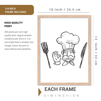 Kotart Restaurant Theme Digital Painting for Kitchen Restaurant Cafe Wall Decoration I