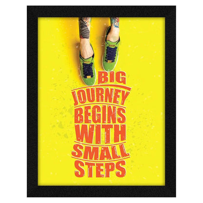 ArtX Paper Motivational Quotes Small Steps Wall Frame Art Painting
