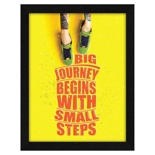 ArtX Paper Motivational Quotes Small Steps Wall Frame Art Painting