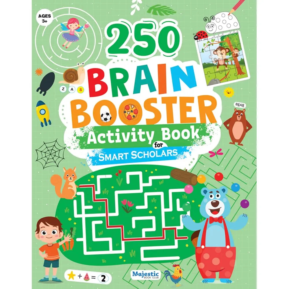 Brain Booster Activity Book for Age 3+ | 250 Engaging Brain Booster Activities to Enhance Focus and boost Problem-Solving Skills | Fun Learning | The Book Tree Books