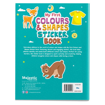 My First Colours & Shapes Sticker Book for Kids Ages 3+ | Fun Learning with 16 Pages + 4 Sticker Sheets | 2-in-1 Sticker Book | Fun Preschool Activity Book by Majestic Book Club