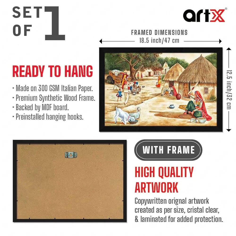 ArtX Paper Village Scene AXI000203-VIL Nature Wall Art Painting